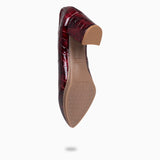 S COCO – Zapatos de tacón con textura de cocodrilo BURDEOS