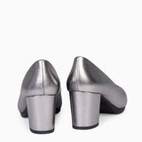 S SPLASH - Zapatos de piel metalizada PLATA