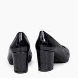 S COCO – Zapatos de tacón con textura de cocodrilo NEGRO