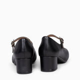 BELLA - Zapatos con pulsera y puntera cuadrada NEGRO