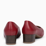 LADY - Zapatos de tacón bajo de napa GRANATE