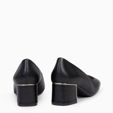 FEMME - Zapatos de tacón con puntera cuadrada de napa NEGRO