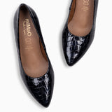 S COCO – Zapatos de tacón con textura de cocodrilo NEGRO