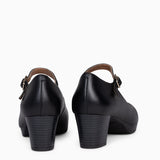 AZAFATA PULSERA – Zapatos de mujer con plataforma y tacón bajo NEGRO
