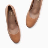REDONDO SALON - Zapatos de tacón bajo de napa CAMEL