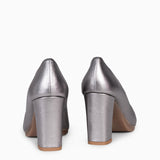 SPLASH - Zapatos de tacón alto de piel metalizada PLATA