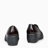 LIA - Zapatos de cuña con tiras elásticas MARRÓN