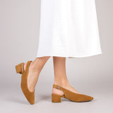 LADY – Zapatos de Tacón Destalonados CAMEL