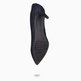 STILETTO BRIGHT - Zapatos de tacón de aguja con textura de grano MARINO