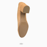 REDONDO – Zapatos de tacón bajo de ante CAMEL