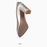 SPLASH - Zapatos de tacón con piel metalizada PLATINO