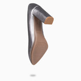 SPLASH - Zapatos de tacón alto de piel metalizada PLATA